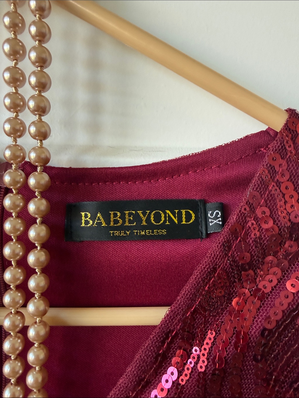 Wine Red Sequin Fringe Cocktail Dress. Flapper Costume. — image 3 of 4